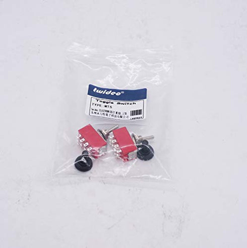 Twidec 2Pcs Mini Toggle Switch 4PDT 3 Position 12 Pins ON/Off/ON Miniature Switch with Waterproof Cap