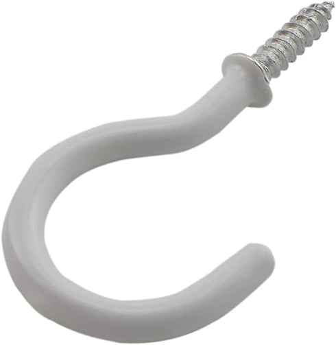 Aifeier ET 12pcs 1-1/2 Inch Ceiling Hooks, Vinyl Coated Cup Shape Screw-in Hooks with Wall Anchors for Hanging