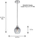 17052 1-Light Minka Lavery Chrome Mini Pendant with Smoked Glass