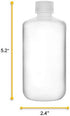 EISCO 12PK Reagent Bottles - 250ml Narrow Mouth with Screw Cap, Polypropylene, Translucent Labs
