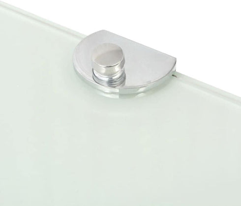 LKJVFCPW 9.8 9.8 Inch Corner Shelf Floating Wall Mount x White Tempered Glass Triangular Display Rack for Bathroom