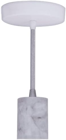 Bulbrite 810092 Natural Marble Pendant 10' Black Cord, Natural White