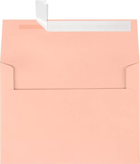 LUXPaper A7 Invitation Envelopes - 50 Qty - Peel & Press Blush Pink 5 1/4" x 7 1/4" 80lb Text