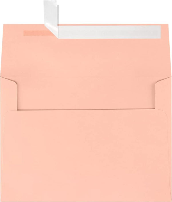 LUXPaper A7 Invitation Envelopes - 50 Qty - Peel & Press Blush Pink 5 1/4" x 7 1/4" 80lb Text