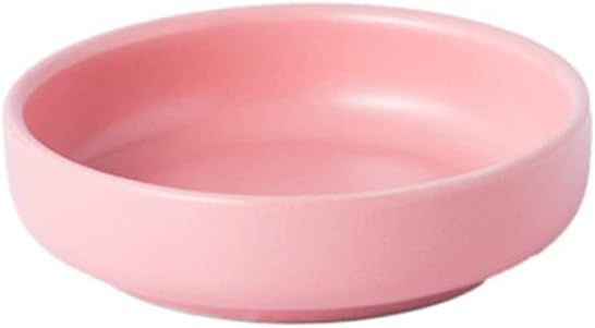 Cute Pink Ceramic Paper Clip Holder, Round Paper Clips Dispenser, Elegant Desk Organizer for Home Office Supplies