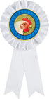 Chicken White Rosette Ribbon Award, Chicken Trophy Ribbon Prize Prime