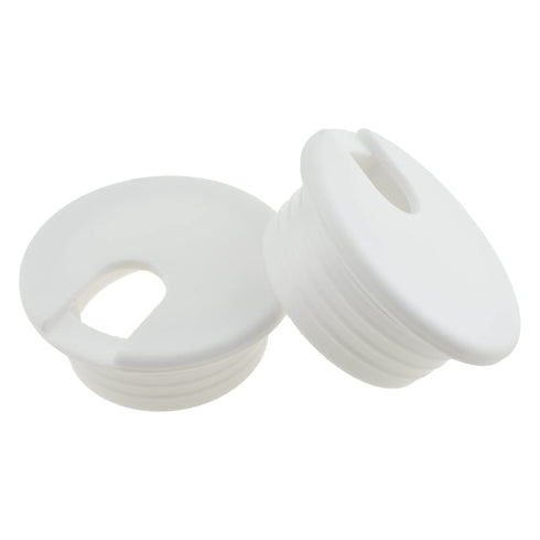 HAHIYO 2Pcs 1.5Inch/38mm White ABS Plastic U-Shaped Desk Grommet, Wire Management Cord Hole Cover