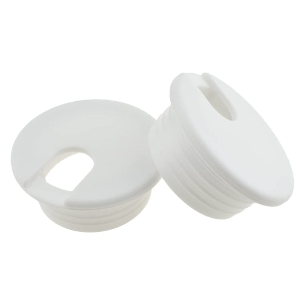 HAHIYO 2Pcs 1.5Inch/38mm White ABS Plastic U-Shaped Desk Grommet, Wire Management Cord Hole Cover