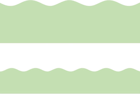 Fancy Land Mint Green Scalloped Bulletin Board Border Trim, 52ft One Roll for Classroom Decoration