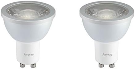 Anyray 2-LED Bulbs Spot 5-Watt GU10 Base 120-Volt Light Bulb Dimmable Twist and Lock Base