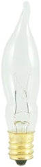 10 PACK - Bulbrite 7.5CFC/15/3 7.5W Flame Candelabra Tip Chandelier Bulb, Clear