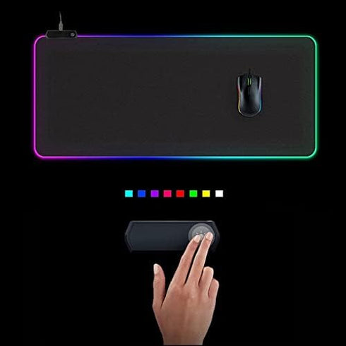 CUNKETECH 80x30 90x40cm Black,300x250x4mm) LED Light Desk Mat XXL Computer Mousepad World map Backlight Keyboard Cover