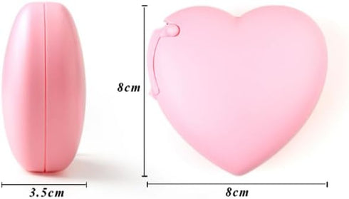 Tape Dispenser Mini Tape Cutter, Heart Tape Cutter Box Case Dispenser, Tapes Included for Arts, Home, School, Pack of 2