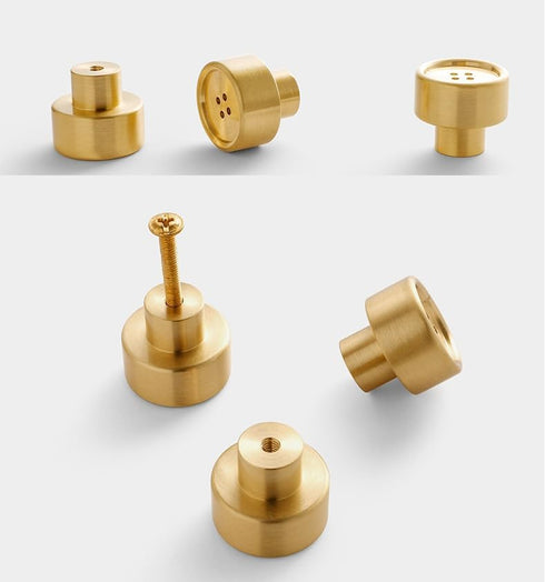 SANCHAKOU 4 Pack Metal Cabinet Handles Bedside Table Button Copper Handle Cabinet Door Handle Cabinet Drawer Wardrobe