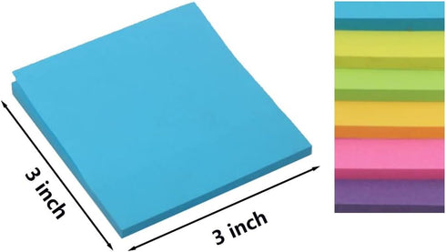 Sticky Notes 3x3 Inches,Self-Stick Note Pads,Sticky Notes tabs for Home, Office, School,Notebook (12)