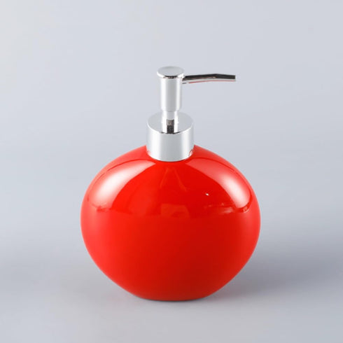 SELLONWANELO Luxury Ceramic Hand Sanitizer Press Bottle Home/Hotel Shampoo Shower Gel Lotion Bottle (Red)