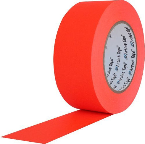 ProTapes Artist Tape Flatback Printable Paper Board or Console Tape, 60 yds Length x 1" Width, Fluorescent Orange