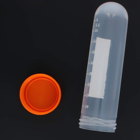 Othmro 50ml 50pcs Plastic Lab Centrifuge Tubes, Round Bottom with Random Color Screw Cap for Sample Storage