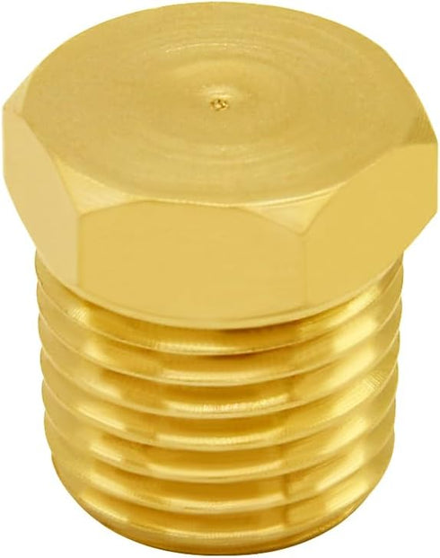 Joywayus 1/4" NPT Male Pipe Plug - Outer Hex Thread Socket Plug Brass Fitting (Pack of 5)