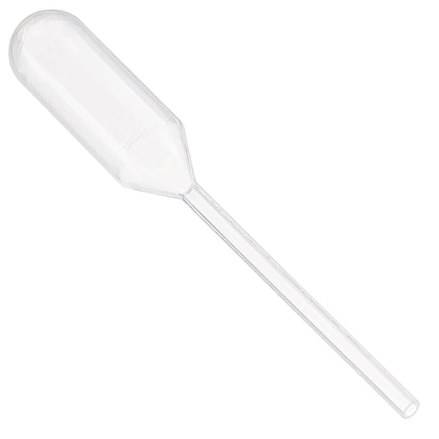 Globe Scientific Transfer Pipettes, Narrow Stem 1.2 mL, Non-Sterile, LD Polyethylene, 65mm, Case of 500