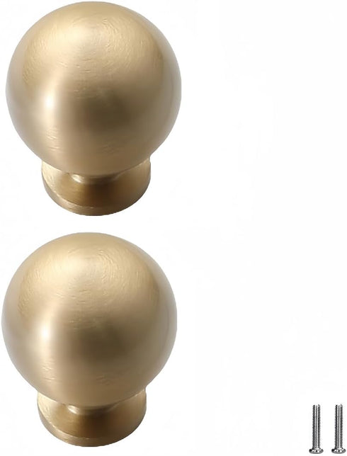 SANCHAKOU Cabinet Knobs Pulls 2Pcs Brass Wardrobe Handle Drawer Single Hole Cabinet Bedside