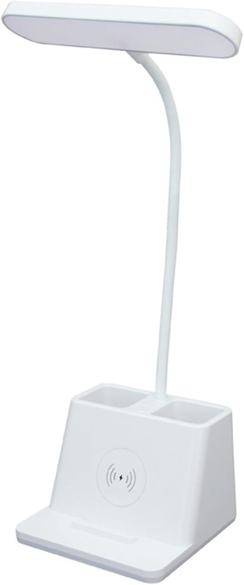 WZZHHJ Dual Pen-Holder LED Desk Lamp USB Charging, Eye-Care Soft Light, 3-Color Touch