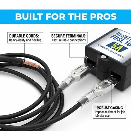Air Pure Shop 3 5 Resettable 24V 125/250V Fuse Tester for HVAC Systems, Amp & Amp Fuse Breakers, UL Rated AC/DC AC