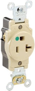 Leviton 8310-I 20 Amp, 125 Volt, Extra Heavy Duty Hospital Grade Single Receptacle, Ivory