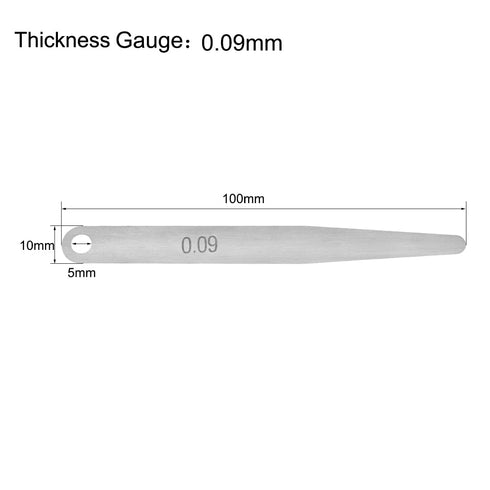 uxcell Metric Thickness Feeler Gauge 0.09mm Stainless Steel Measuring Tool for Gap Width 4pcs