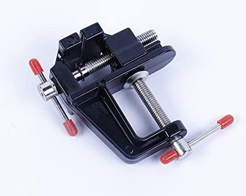 Mini Table Bench Vice Clamp for Jewelry, Model Making, DIY Repairs, Black Aluminum Alloy
