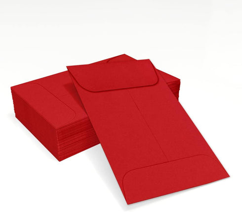 LUXPaper #1 Coin Envelopes | 2 1/4" x 3 1/2" | Ruby Red | 80lb. Text | 500 Qty