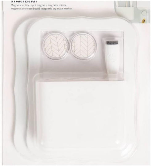 Magnetic Locker Organizer Kit, 13 Piece Set with Whiteboard, Mirror, Magnets, Pencil Cup, Gel Pens, Back to School
