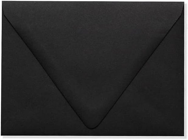 LUXPaper A6 Invitation Envelopes for 4 5/8 x 6 1/4 Cards in 80 lb. Midnight Black, Printable Envelopes for Invitations, with Moistenable Glue, 50 Pack, Envelope Size 4 3/4 x 6 1/2 (Black) by LUXPaper