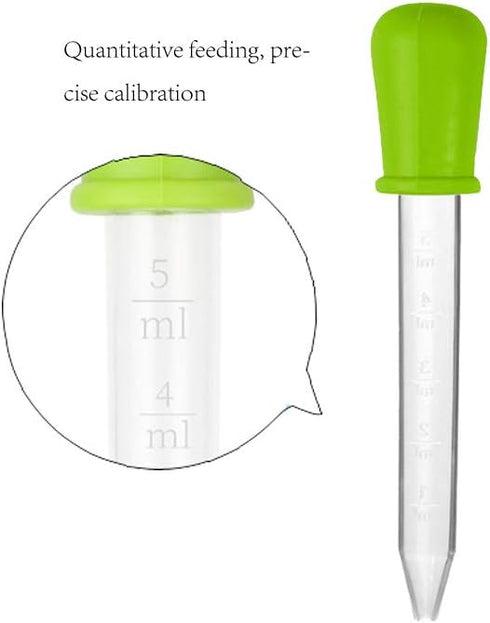 10 Pcs Liquid Droppers, Silicone and Plastic Pipettes with Bulb Tip for Candy Oil Kitchen Gummy Making, 5-ML