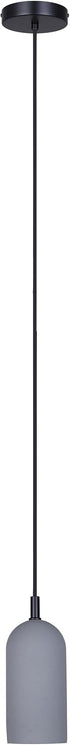 1-Light Canarm Jack Pendant Light, Matte Black with Gray Cement Shade, Contemporary Industrial Lighting for Kitchen