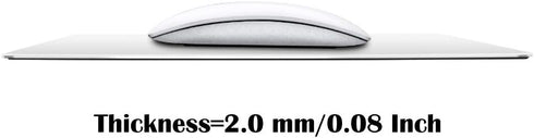 ProElife Premium Aluminum Metal Mouse Pad, 8.66-inch Round Mousepad with Anti-Slip Base, Silver Color