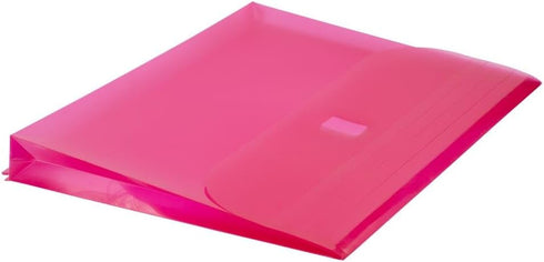 JAM PAPER 3 Hole Punch Binder Envelopes with Hook & Loop Closure - Pink - 9 1/2 x 11 1/2 - 1 Inch Expansion - 3/Pack