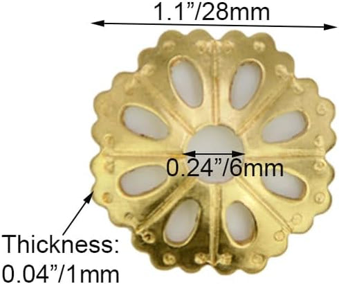 Tiazza 10Pcs Convex Round Brass Backplate Washers for Classical Furniture Decoration, Brass Hardware Accessories