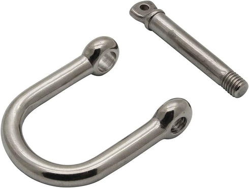 Extreme Max 3006.8225.2 BoatTector Stainless Steel Wide D Shackle - 1/4", 2-Pack