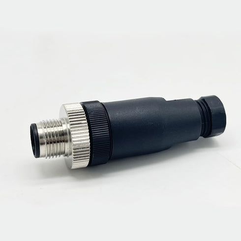 2Pcs M12 4 Pin Male Circular Connector, D Code Industrial IP67 Waterproof Sensor Straight Type Adapter