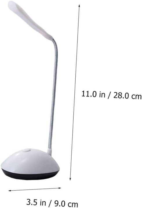 Foldable White Plastic Table Lamp, Battery Powered LED Desk Lamp for Reading