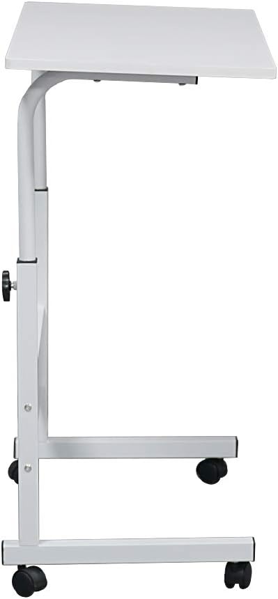 NAICKUC 31.5Inch Standing Desk - Side Table Adjustable Height, Portable Laptop Cart, C-Shaped Bed Couch end Tables