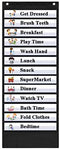 EAMAY Teacher Daily Schedule Pocket Chart, Black Classroom Chart with 18 Reusable Custom Cards