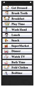 EAMAY Teacher Daily Schedule Pocket Chart, Black Classroom Chart with 18 Reusable Custom Cards
