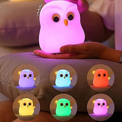 Cute Owl Kids Night Light,USB Rechargeable Cute Animal Lamps,Creative Symphony Night Light Children Feeding Light at