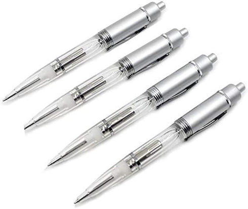 Glovion LED Pen Light Pack of 4 - LED Writing Pens with Black Ink - White/Red/Blue/Green Color