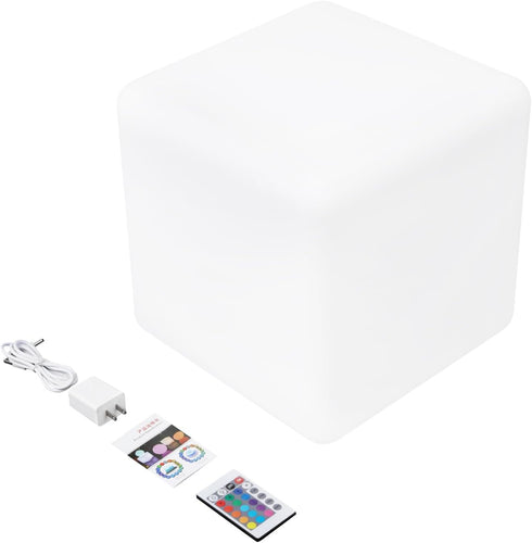 MOCHAG 12inch 16 4 LED Cube Lights, Rechargeable RGB Colors Changing Light with Remote, RGB Colors Flash Modes LED Glow
