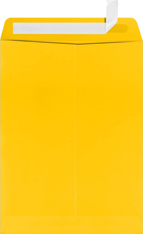 LUXPaper 9 x 12 Open End Window Envelopes | Peel & Press | Sunflower Yellow | 80lb. Text | 50 Qty