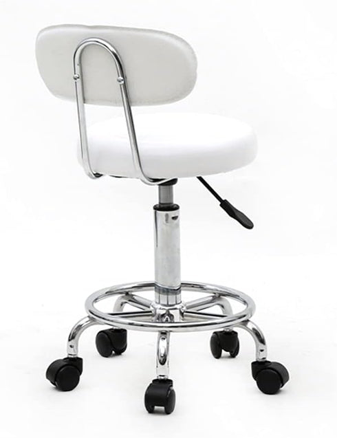 Volowoo Semi-PU Leather Nylon Stool,Multi-Purpose Adjustable Spa Bar Stool on Wheel for Work, Office, Desk, Salon