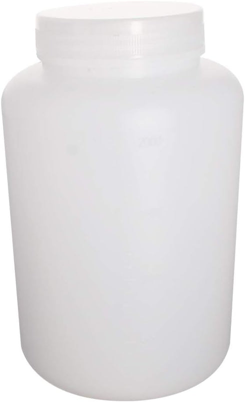 Othmro 3pcs 67.64oz/2000ml Plastic Empty Lab Cylindrical Chemical Reagent Bottle, Wide Mouth
